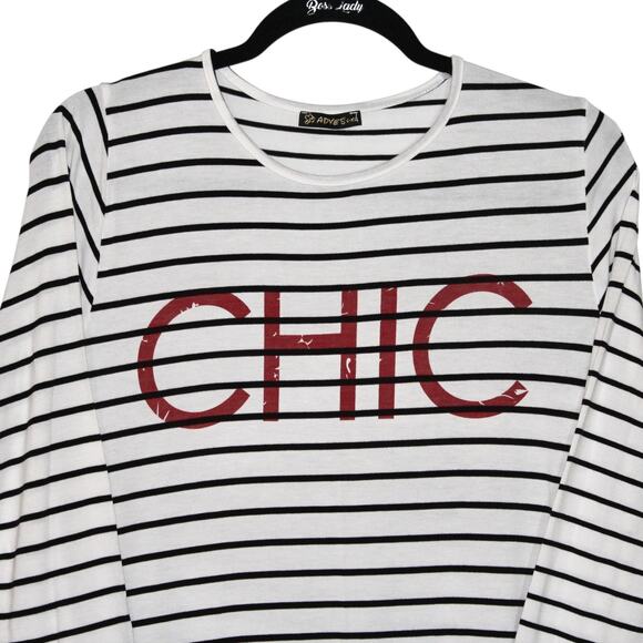 CHIC Stripe Midi Dress Jersey Size Large/XL - Picture 3 of 4